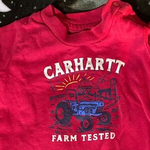 Carhartt 3M Baby Bodysuit | Red “Farm Tested” Tractor Graphic Onesie